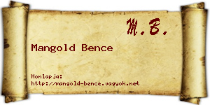 Mangold Bence névjegykártya